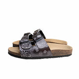 Woman black cork sandals