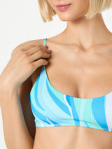 Bikini da donna a bralette con stampa shape wave