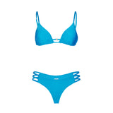 Bikini da donna a triangolo top bluette