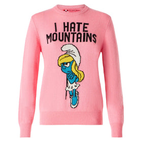 Woman pink sweater I hate Mountains Smurfette | ©PEYO SPECIAL EDITION