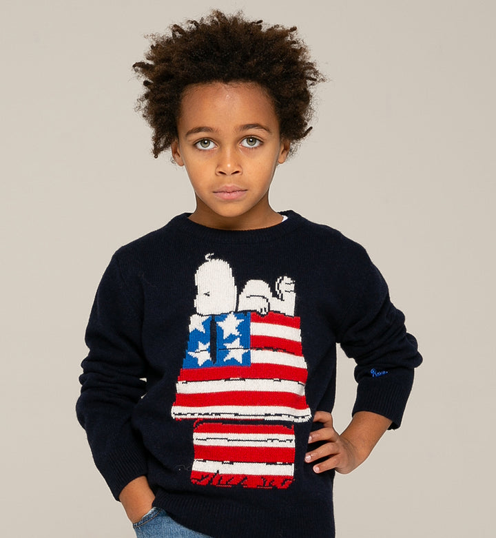 Kid sweater with Snoopy jacquard print | Peanuts™ Special Edition
