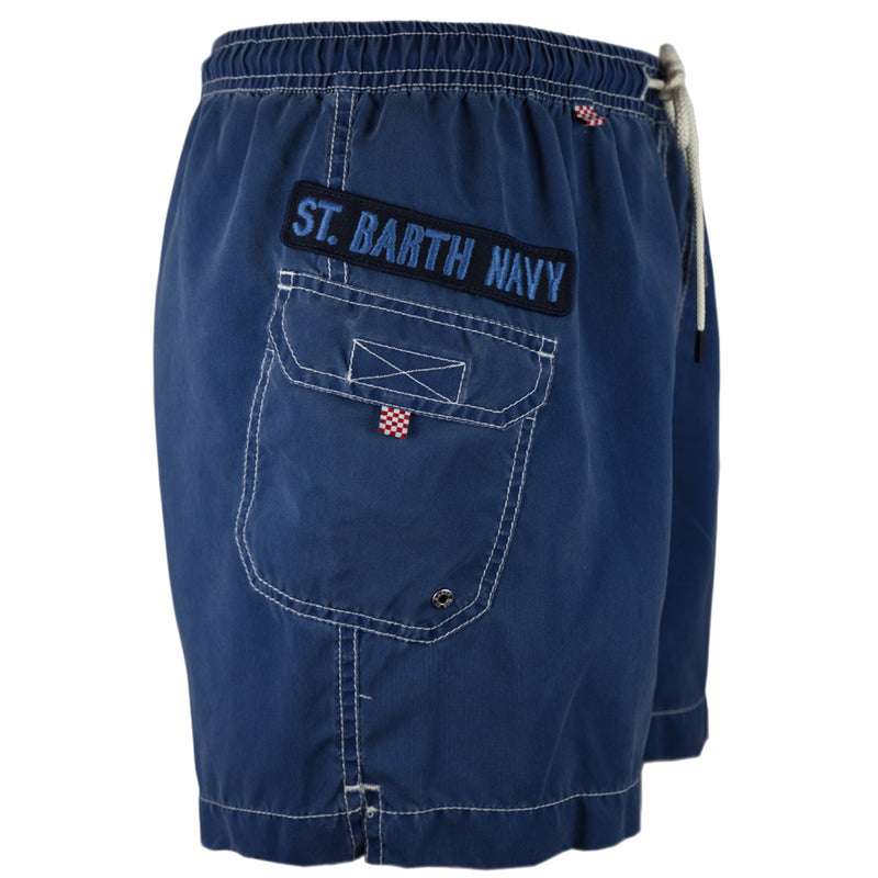 Délavé blue navy cargo man shorts