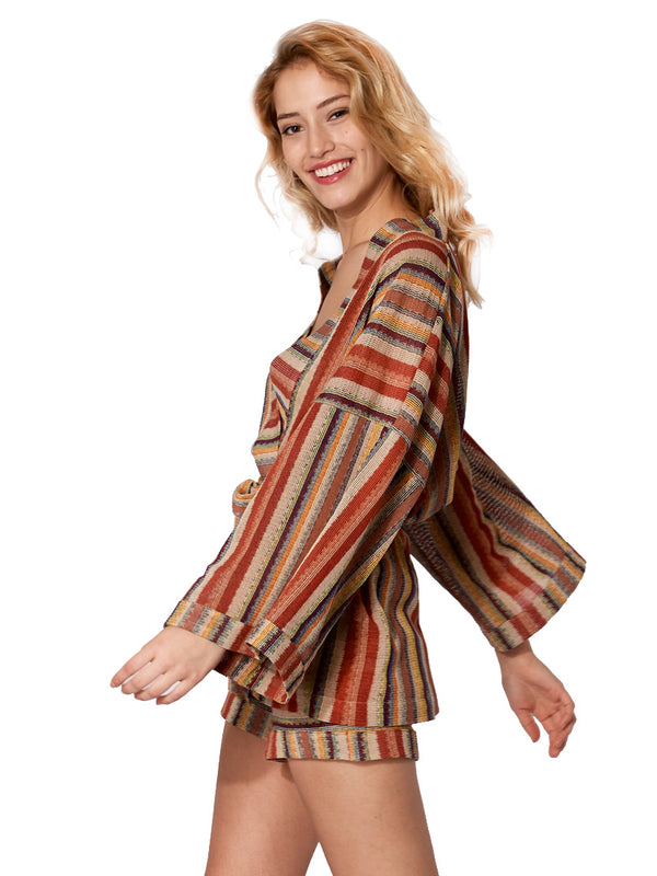 Navajo style knitted kimono