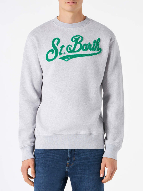 Herren-Sweatshirt mit Rundhalsausschnitt und Frottee-Logo