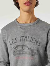 Cotton sweatshirt with Les Italiens print