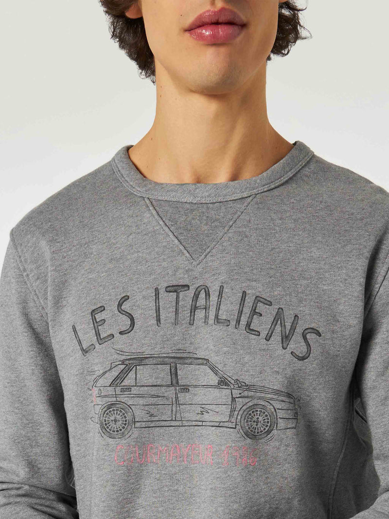 Cotton sweatshirt with Les Italiens print