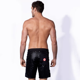 Check swim shorts with contrast lateral band - MC2 Saint Barth