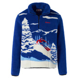 Man sherpa fleece jacket with mountain pattern