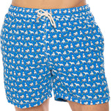 Light fabric man swim shorts bull terrier print