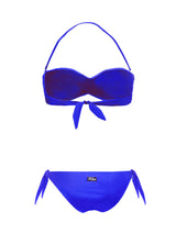 Bikini a fascia drappeggiato bluette