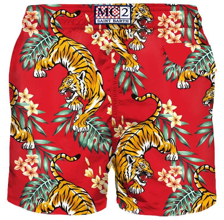 Costume da bagno uomo in tessuto leggero con stampa tigre
