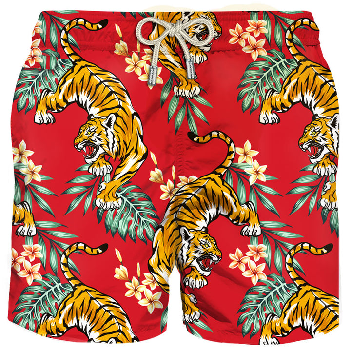 Costume da bagno uomo in tessuto leggero con stampa tigre
