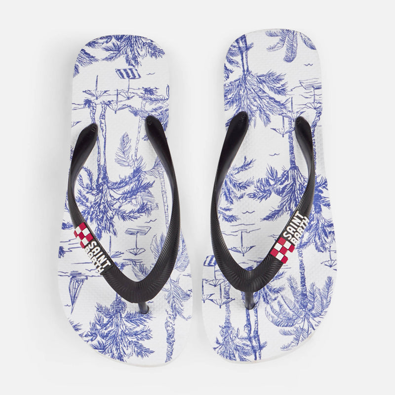 Woman flip flops with beach print