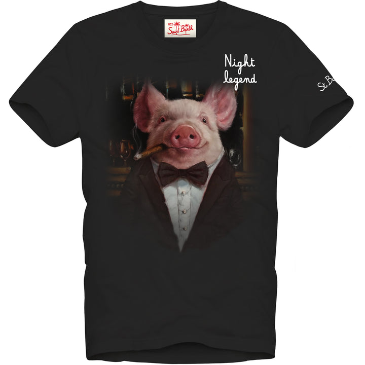 Herren-T-Shirt aus Baumwolle mit Ferkel-Print | LUCIA HEFFERNAN SONDERAUSGABE