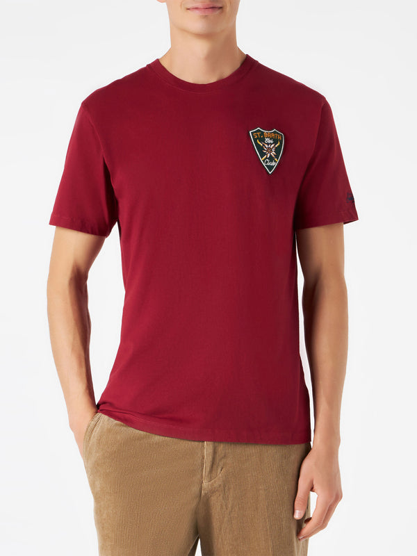 T-shirt uomo bordeaux con stampa