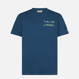 Herren-T-Shirt aus Baumwolle mit Finchè c'è GIN c'è SPERANZA-Stickerei