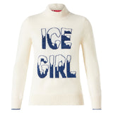 Half turtleneck sweater Ice Girl lurex graphic