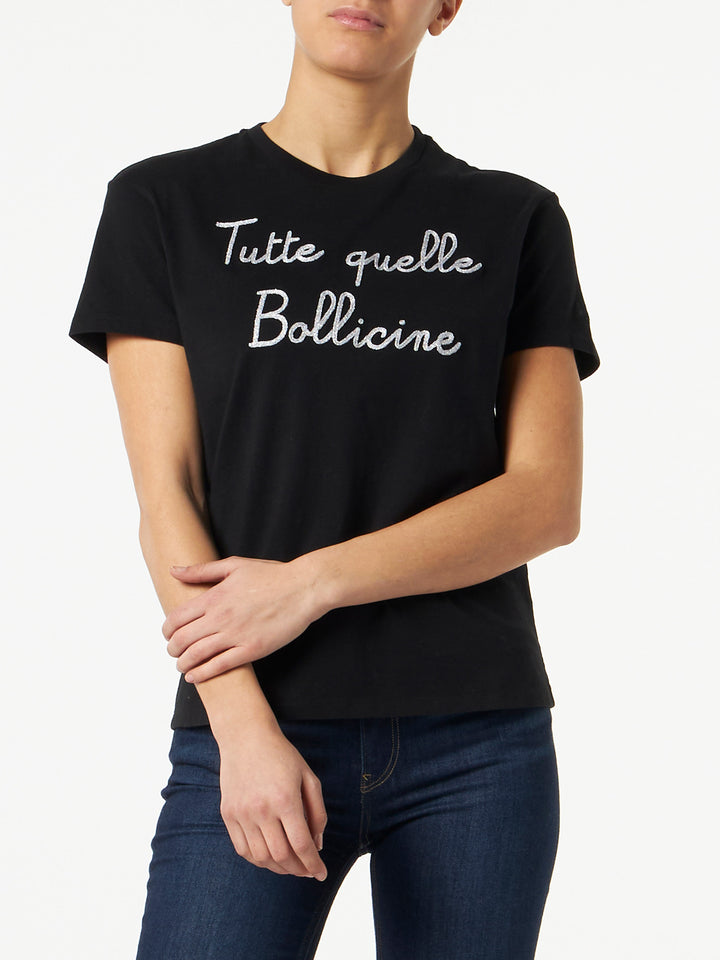 Woman t-shirt with Tutte quelle Bollicine lettering - MC2 Saint Barth