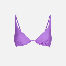 Woman shiny violet V-wired top - MC2 Saint Barth