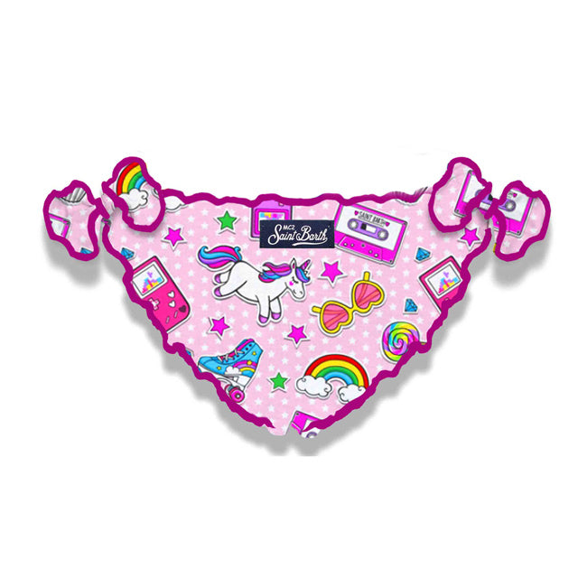 Girl swim briefs with nineties patch print - MC2 Saint Barth