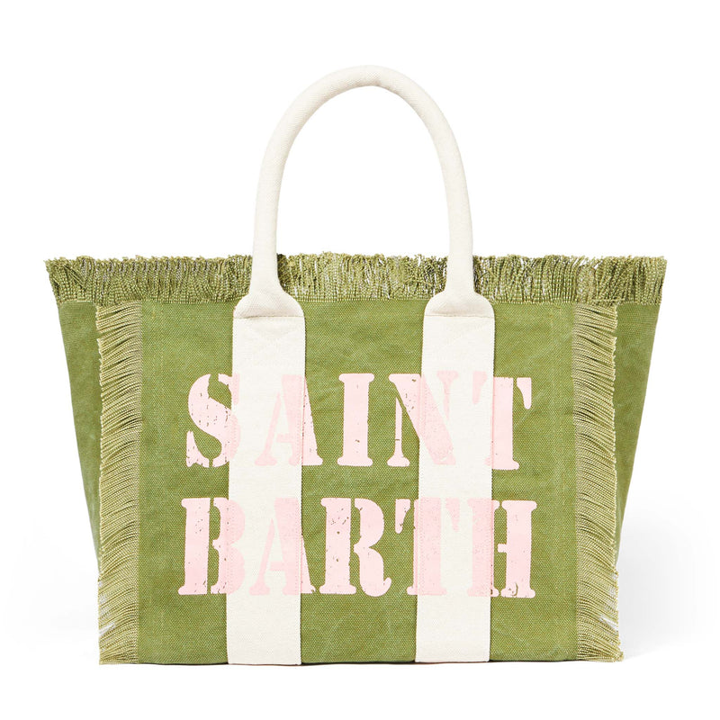 Vanity canvas shoulder bag with logo print