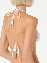 Woman white crinkle bandeau top