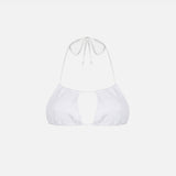 Woman white crinkle bandeau top