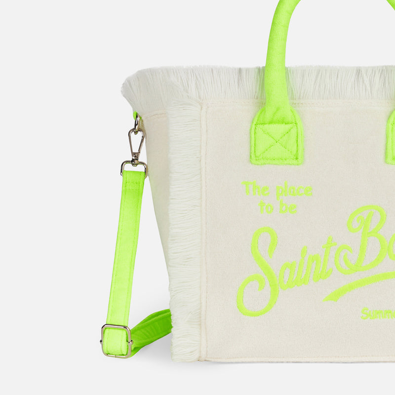 Colette-Handtasche aus weißem Frottee mit Saint Barth-Logo