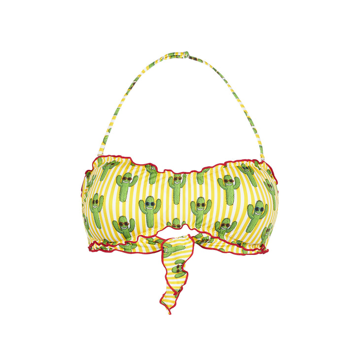 Top a fascia da donna con stampa cactus