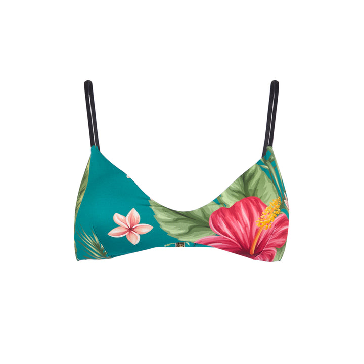 Woman bralette top with ibiscus print - MC2 Saint Barth