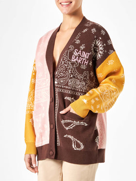 Cardigan da donna con stampa bandana