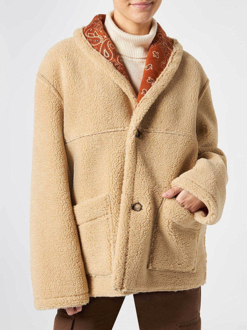 Woman reversible shearling jacket