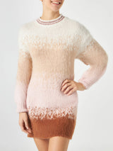 Brushed knit dress with lurex details