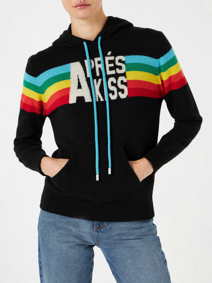 Gestricktes Sweatshirt mit Regenbogen-Intarsie