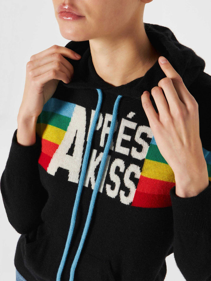 Gestricktes Sweatshirt mit Regenbogen-Intarsie
