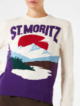 Maglione da donna girocollo con St.Moritz