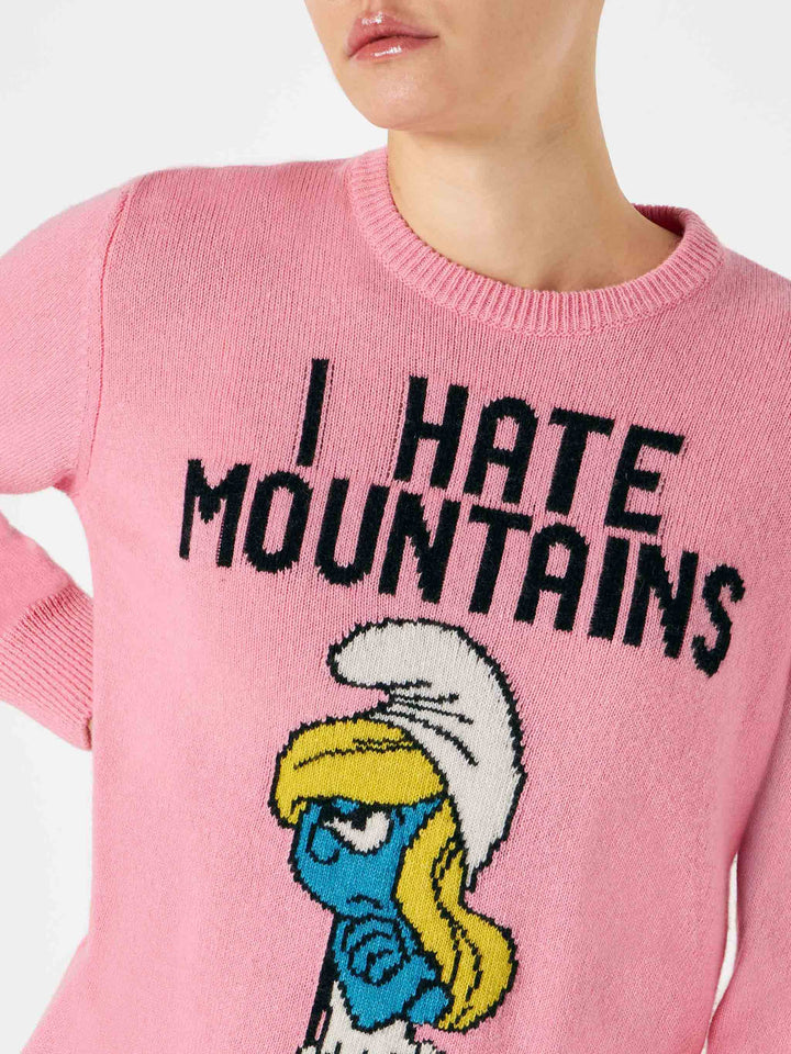 Woman pink sweater I hate Mountains Smurfette | ©PEYO SPECIAL EDITION