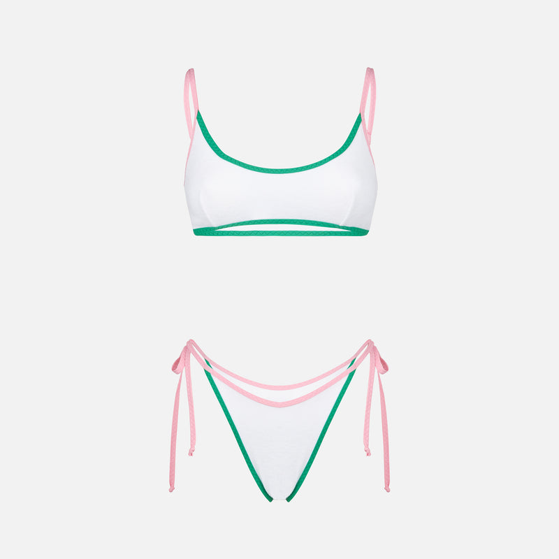 Frottee-Bralette-Bikini für Damen