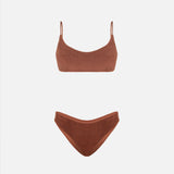 Frottee-Bralette-Bikini für Damen