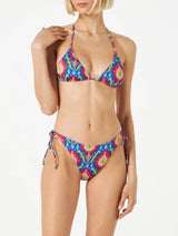 Bikini da donna a triangolo con stampa ikat