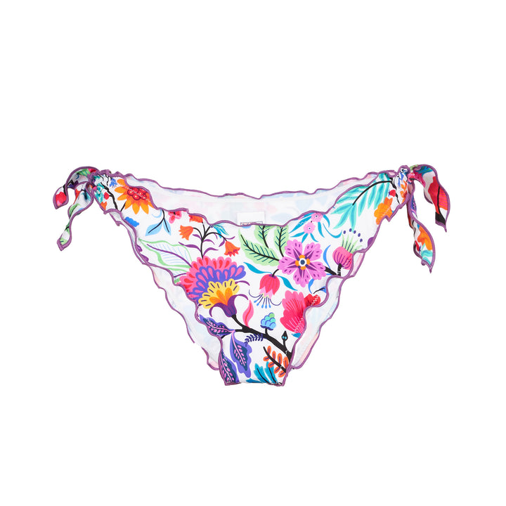 Woman ruffled swim briefs with flower print - MC2 Saint Barth